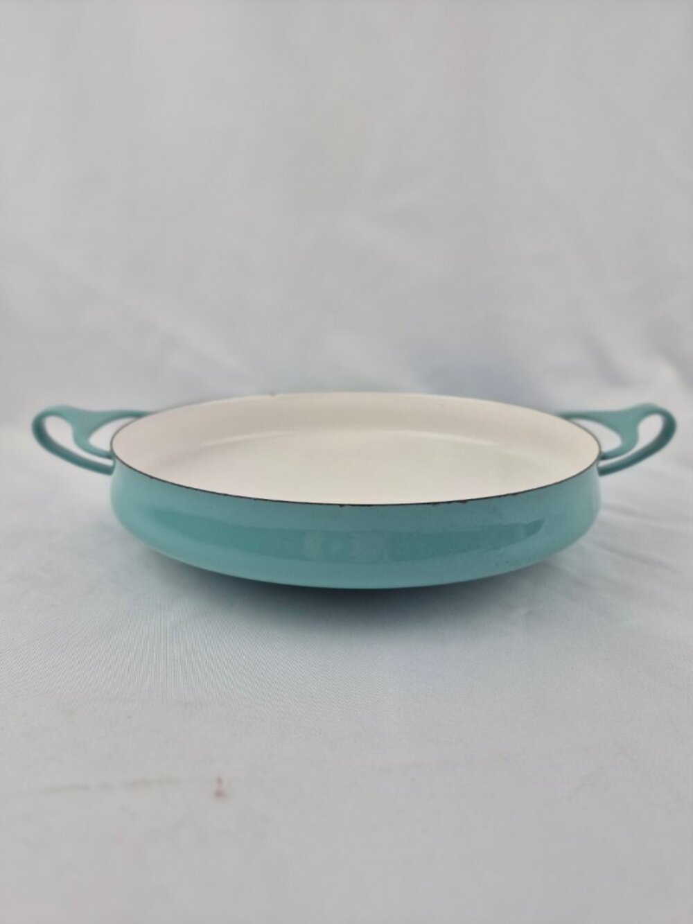 Turquoise Dansk Paella Pan with Four Ducks Logo 1950 Kobenstyle Jens Quistgaard